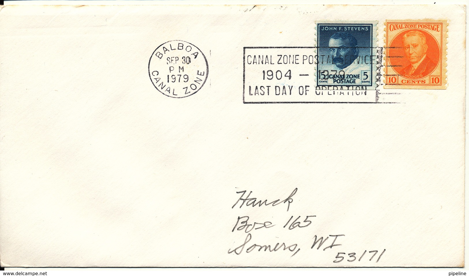 Canal Zone Cover Balboa 30-9-1979 Canal Zone Postal Service 1904 - 1979 Last Day Of Operation - Canal Zone