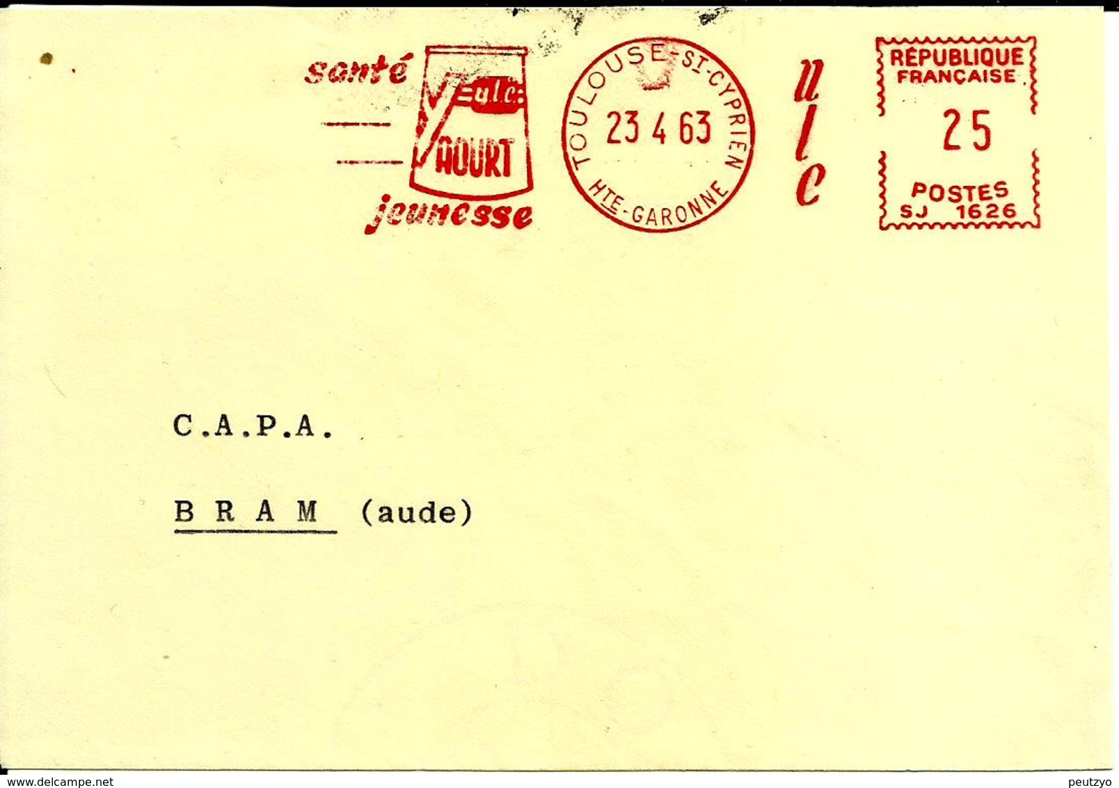 Lettre  EMA  Satas 1963  Santé Jeunesse Yaourt ULE Alimentation 31 Toulouse C14/46 - 1961-....