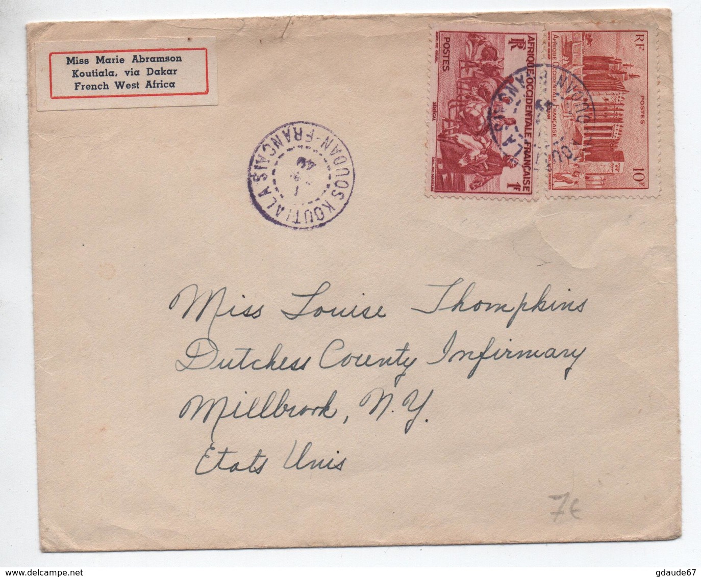 1940 - ENVELOPPE De KOUTIALA (SOUDAN FRANCAIS / AOF) - Briefe U. Dokumente