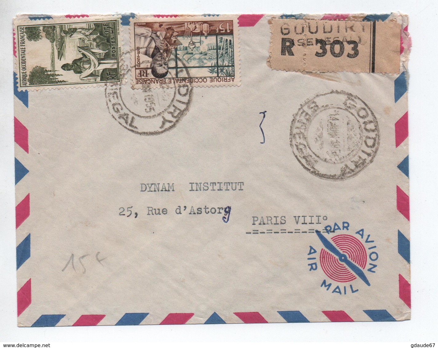 1955 - ENVELOPPE RECOMMANDEE De GOUDIRY (SENEGAL / AOF) - Brieven En Documenten