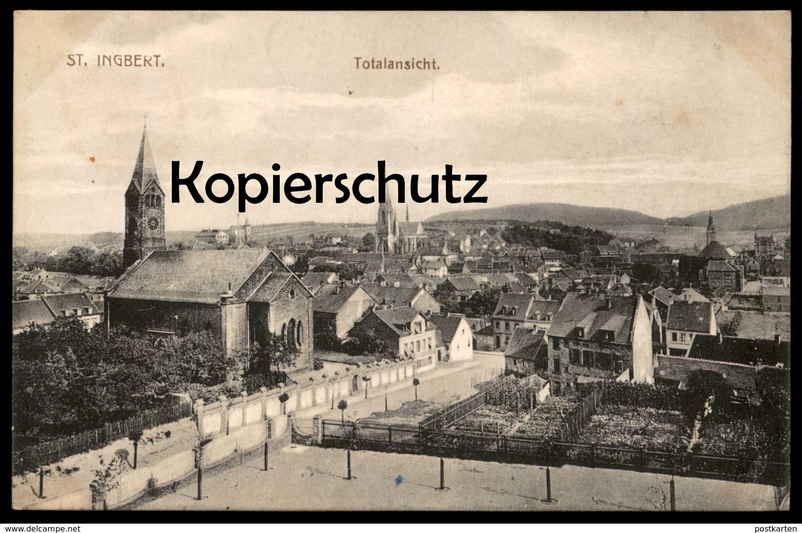 ALTE POSTKARTE ST. INGBERT TOTALANSICHT TOTAL GESAMTANSICHT SAAR SAARGEBIET Cpa Postcard AK Ansichtskarte - Saarpfalz-Kreis