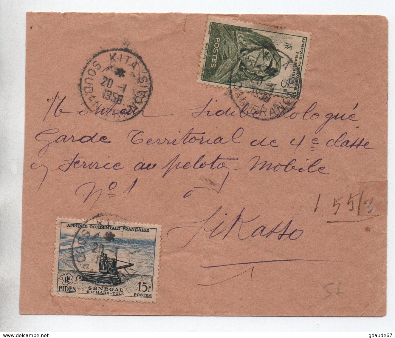 1958 - ENVELOPPE De KITA (SOUDAN FRANCAIS / AOF) - Lettres & Documents