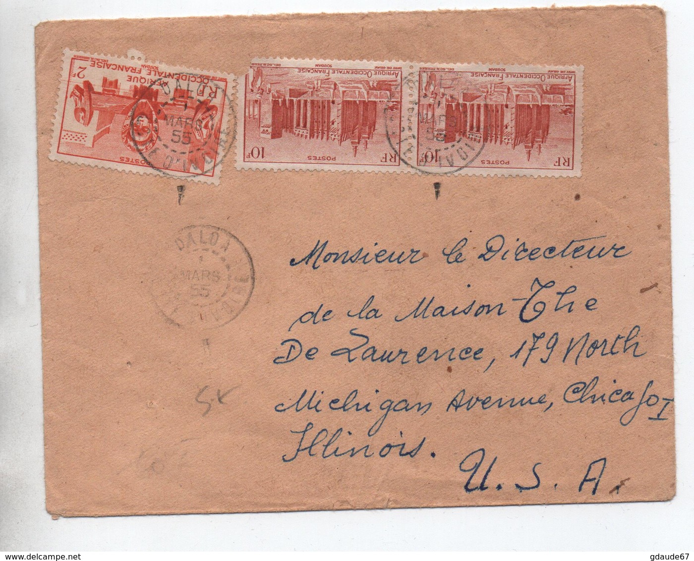 1955 - ENVELOPPE De DALOA (COTE D'IVOIRE / AOF) - Covers & Documents