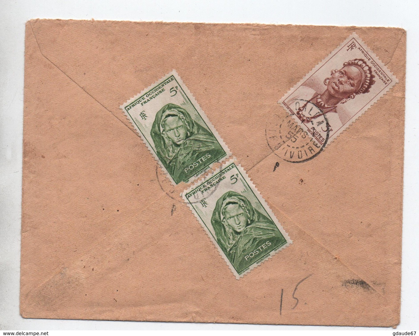 1955 - ENVELOPPE De DALOA (COTE D'IVOIRE / AOF) - Covers & Documents