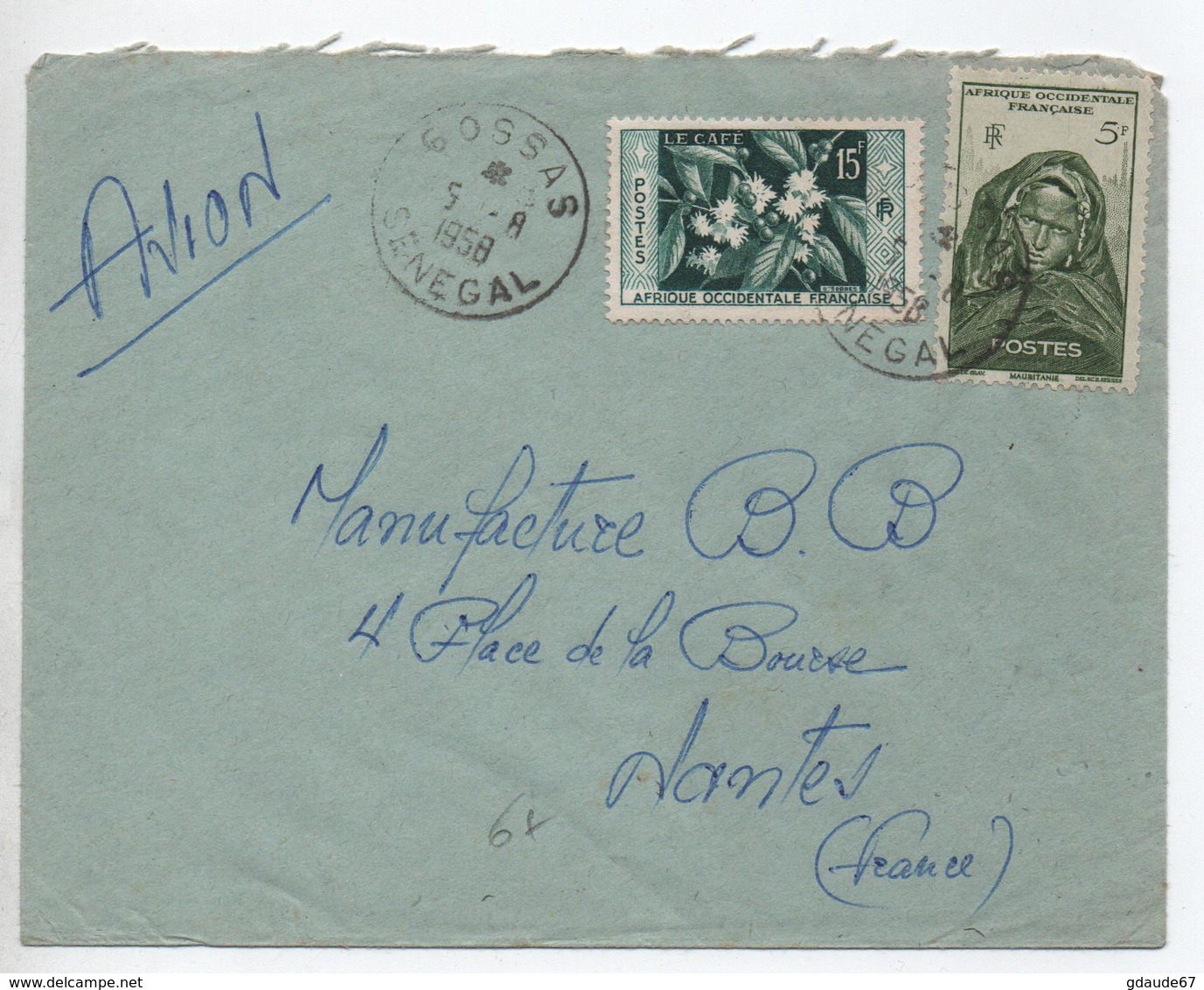 1958 - ENVELOPPE De GOSSAS (SENEGAL / AOF) - Briefe U. Dokumente