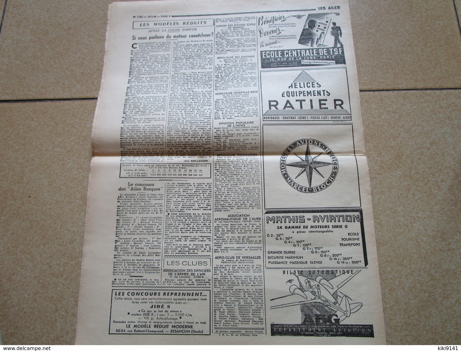 LES AILES - Journal Hebdomadaire De La Locomotion Aérienne - 26è Année - N° 1.052 - 16 Mars 1946 - 8 Pages - Autres & Non Classés