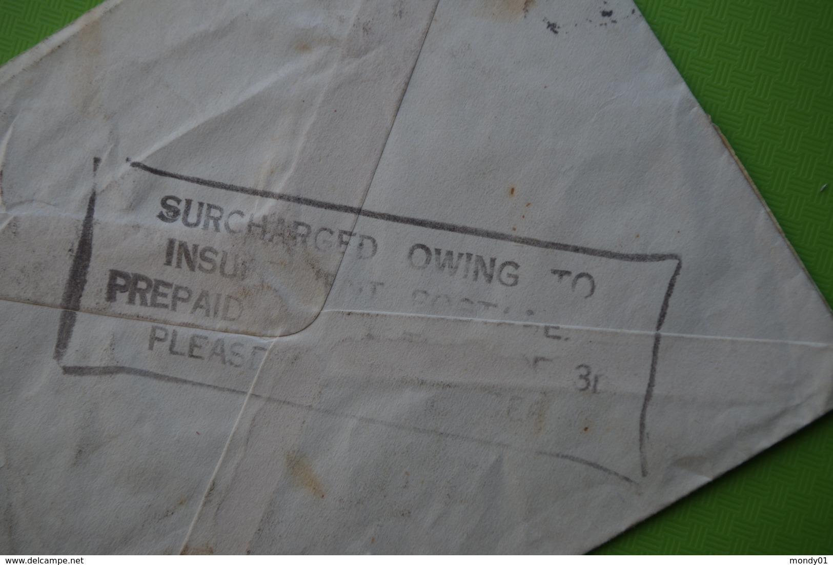 4-903 Taxe 8 ECI GB France épi Blé Reading Berks Surcharged Owing To Insufisant Postale Prepaid Au Dos Grande Bretagne - Agricultura