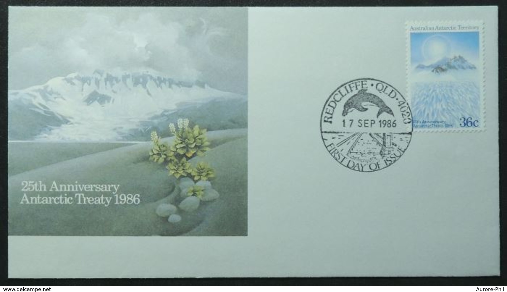 Entiers Postaux – FDC Antarctique Australie 1986, Dauphin (Australian Antarctic Territory) - Trattato Antartico