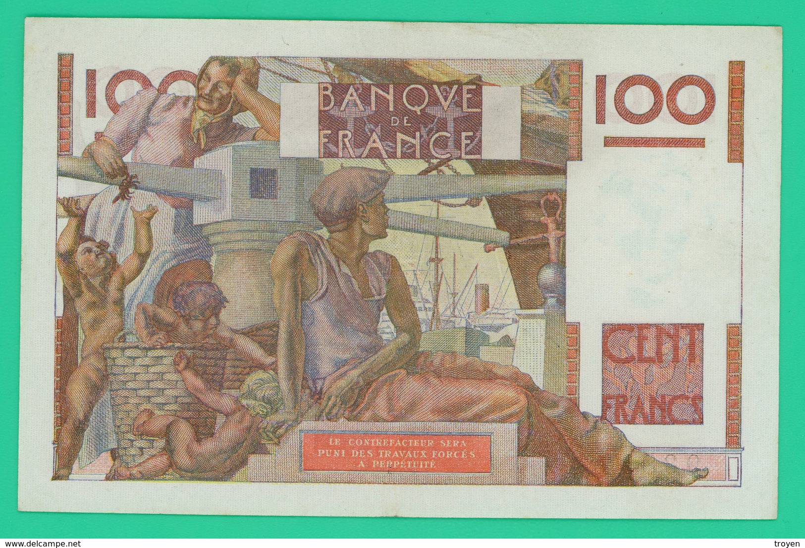 100 Francs - France -  Jeune Paysan - N° D.316/93897  F.7-4-1949.F.    - Sup - 100 F 1945-1954 ''Jeune Paysan''