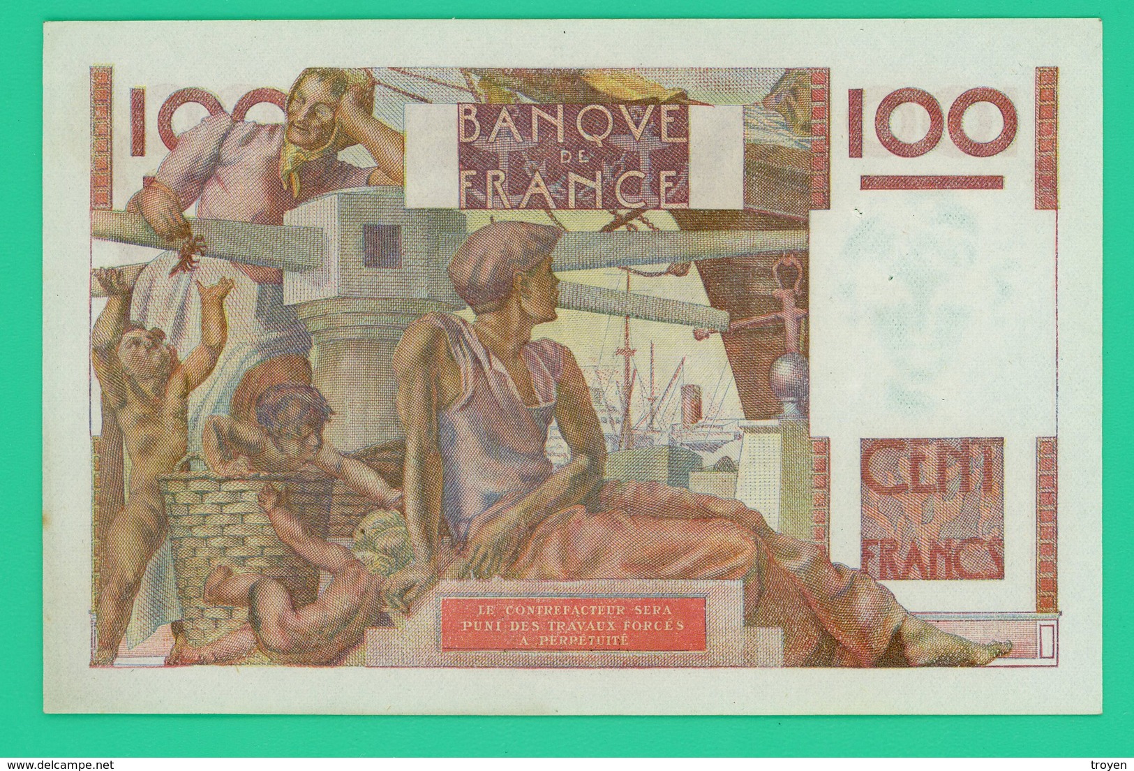 100 Francs - France -  Jeune Paysan - N°U.370/23232 - F.12-10-1950.F.  - Sup - 100 F 1945-1954 ''Jeune Paysan''