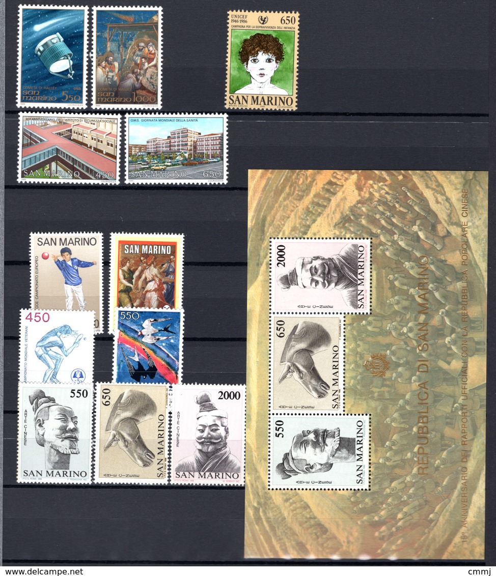 1986 - SAINT-MARIN - SAN MARINO - Unif. LOTTO - NH - (SM2017.37...) - Collections, Lots & Series