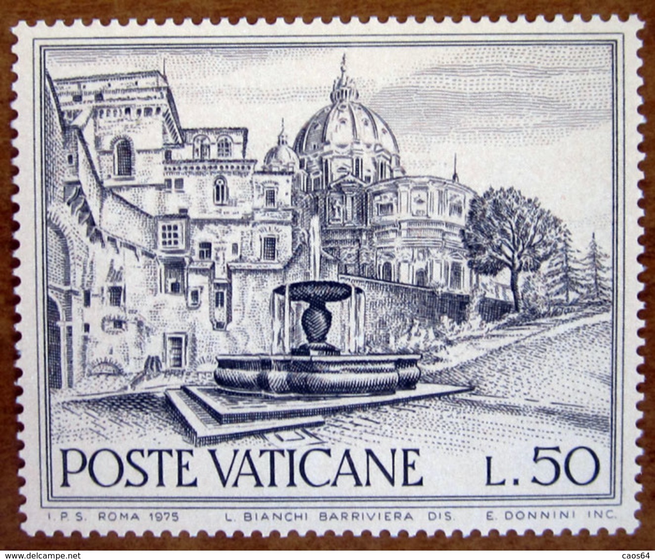 1975 VATICANO Fontane Fontana Del Forno Anno Europeo Del Patrimonio Architettonico - Lire 50 -  Nuovo - Nuovi