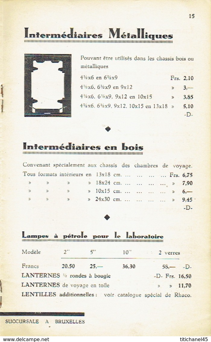 Catalogue de 1933 BEECKMANS & VEYS - Matériel & accessoires PHOTO - 28 pages