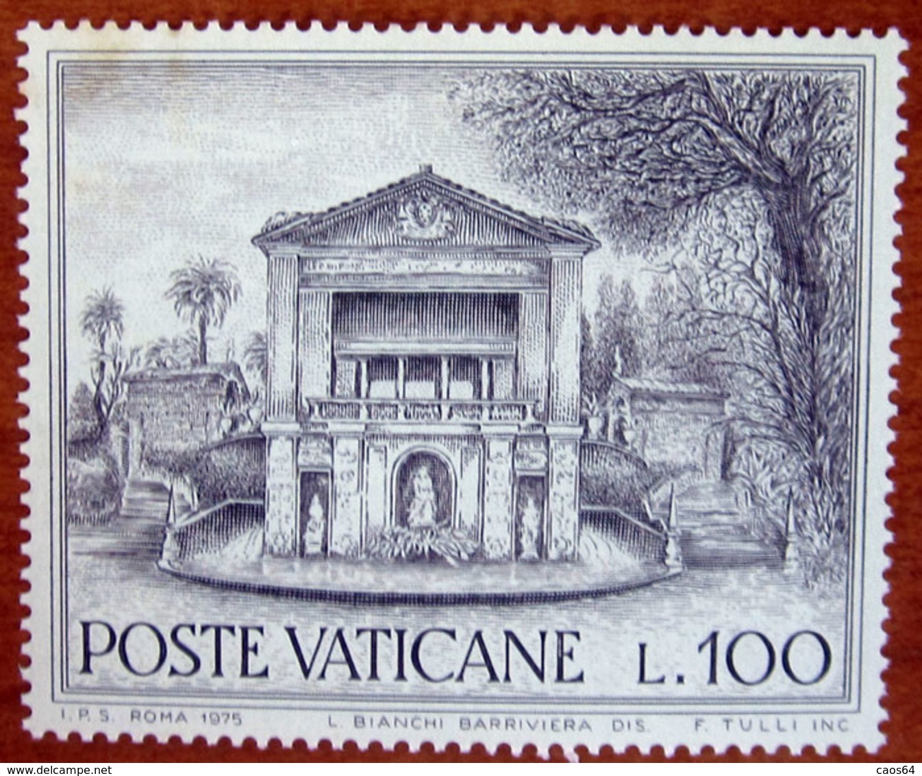 1975 VATICANO Fontane Casina Di Pio IV Anno Europeo Del Patrimonio Architettonico - Lire 100 -  Nuovo - Nuovi