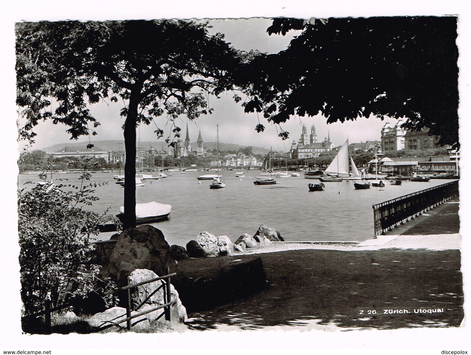 V5086 Zurich - Utoquai - Barche Boats Bateaux / Viaggiata 1955 - Zürich