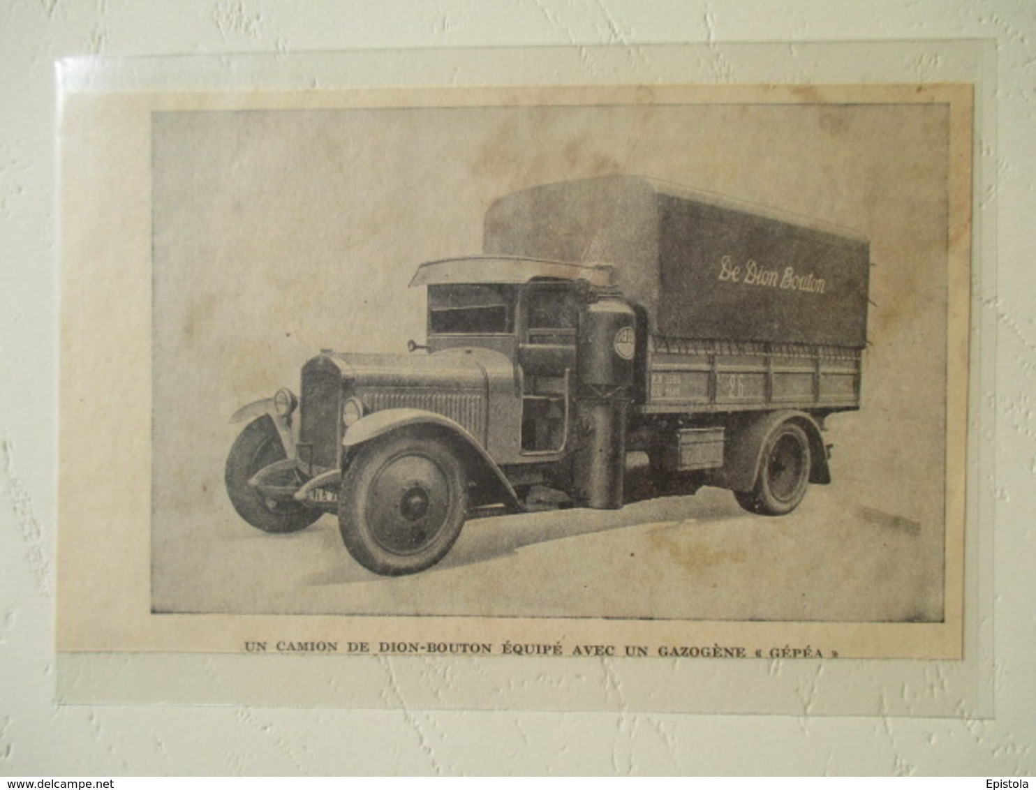 Camion Gazogène De Dion Bouton De Livraison Des Etablissements  DE DION BOUTON  Puteaux  - Coupure De Presse De 1954 - Camions