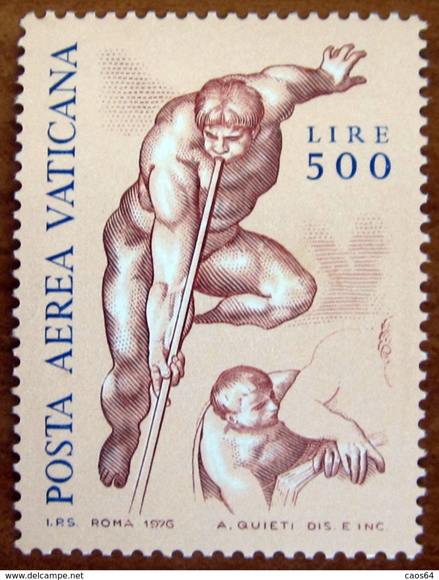 1976 VATICANO Posta Aerea Arte Michelangelo Angeli E Beati - Lire 500  Nuovo - Unused Stamps