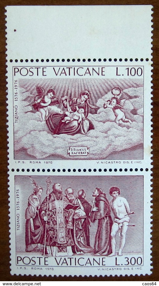 1976 VATICANO Morte Di Tiziano Vecellio - Madonna In Gloria - I Sei Santi - Lire 100+300  Nuovo Con Bandella - Ongebruikt