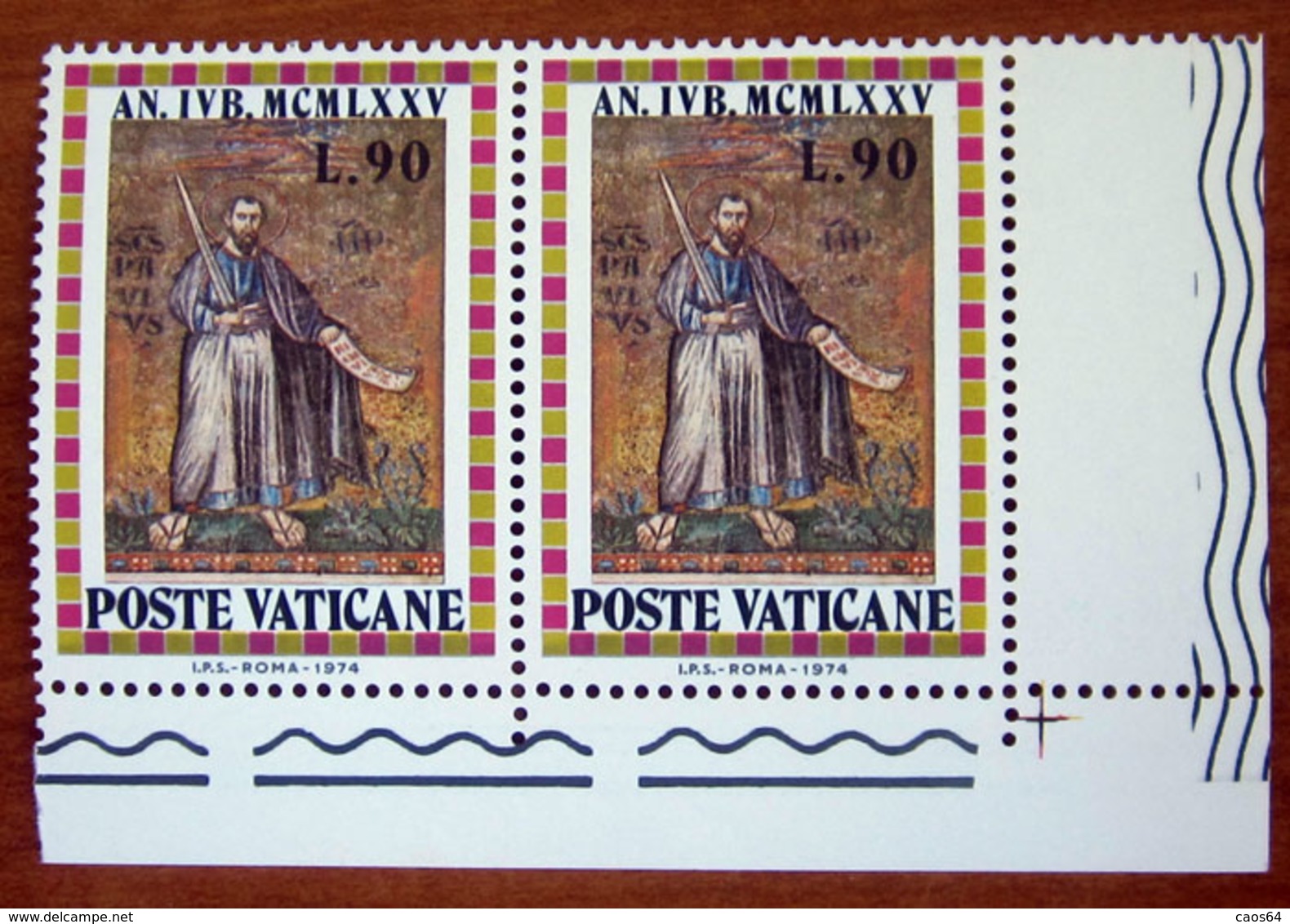 1974 VATICANO Anno Santo San Paolo - Lire 90 Coppiola  Nuovo Con Bandella - Nuovi