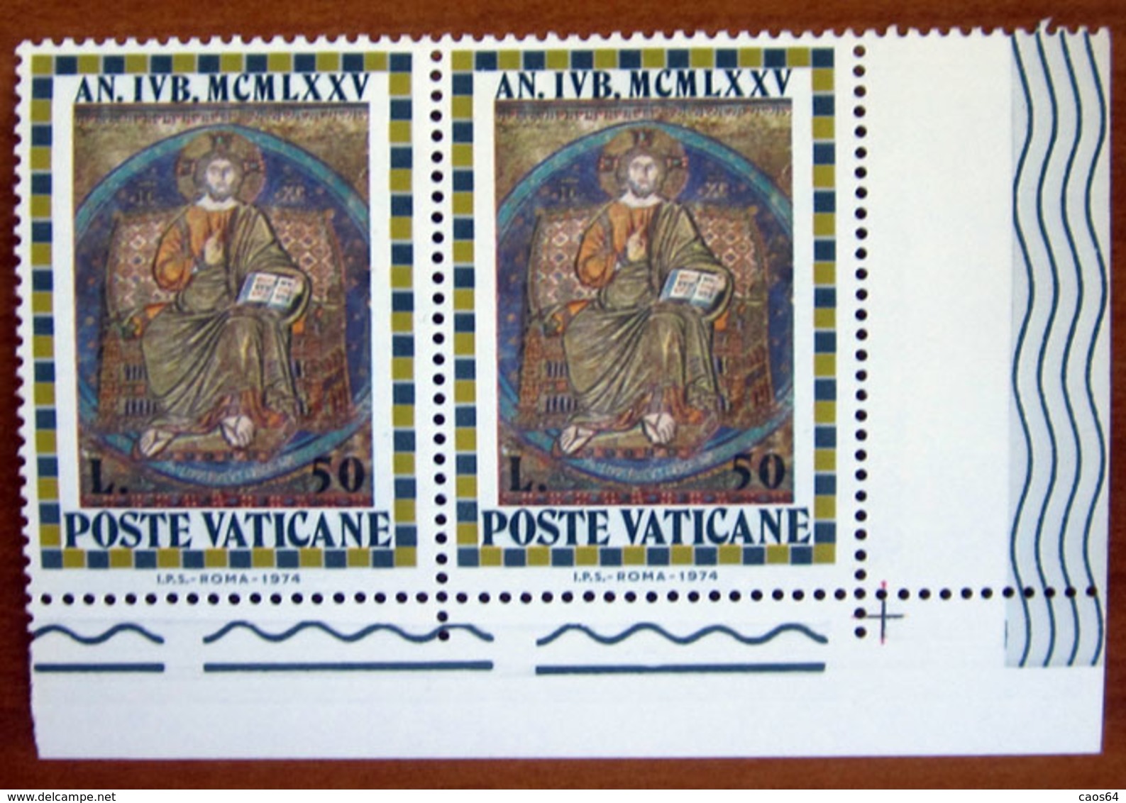 1974 VATICANO Anno Santo  Cristo Sul Trono  - Lire 50 Coppiola  Nuovo Con Bandella - Nuovi