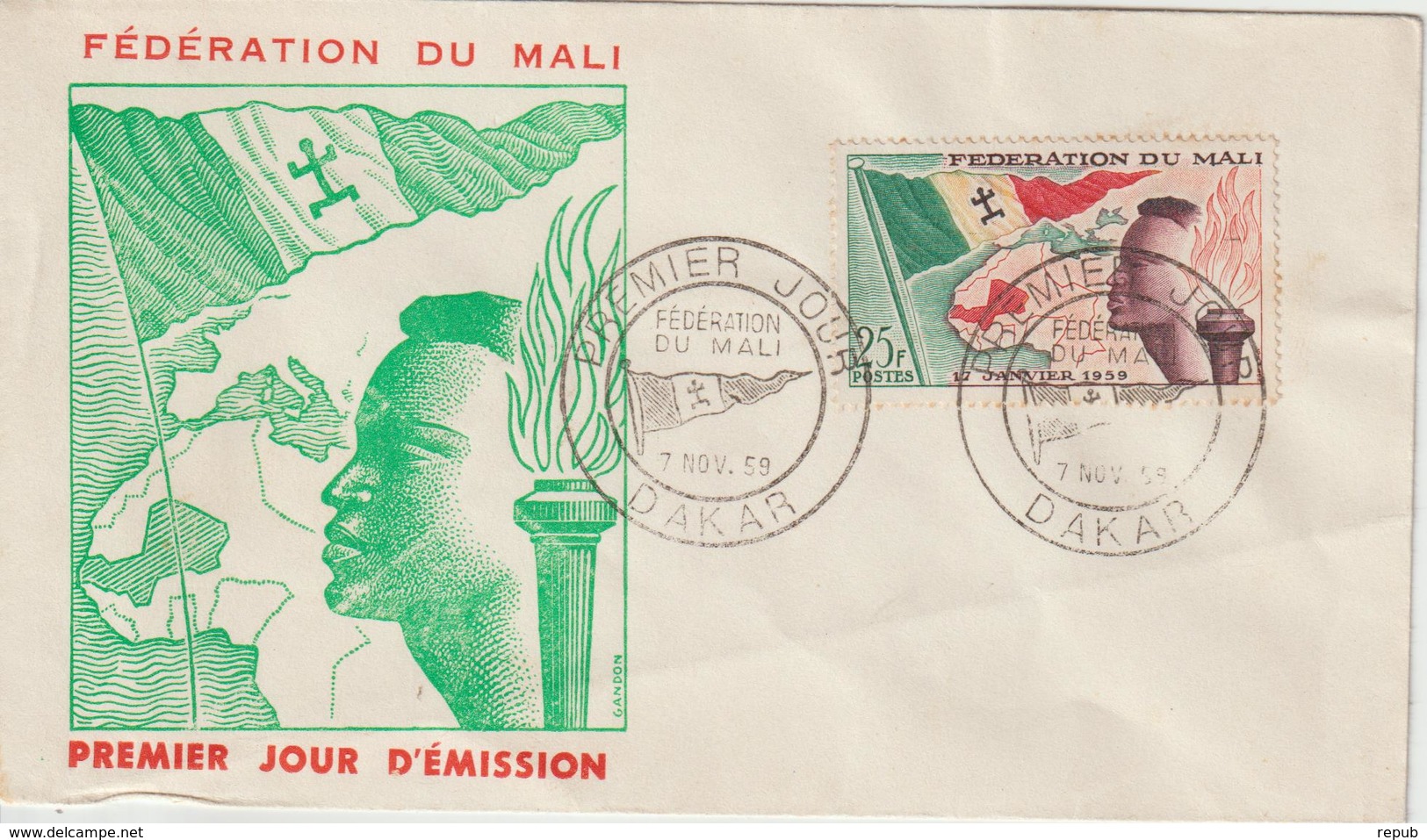 Mali FDC 1959 Création De La Fédération 1 - Mali (1959-...)