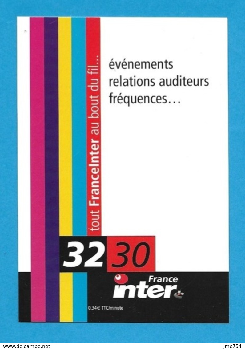CPM.   Cart'Com.   France Inter.   Radio.   Postcard. - Publicité