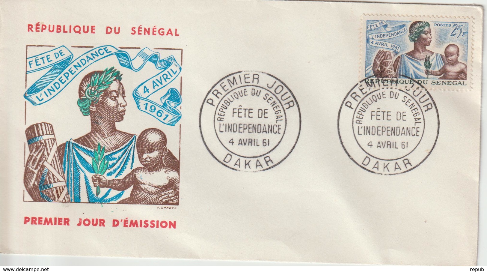 Sénégal FDC 1961 Indépendance 204 - Sénégal (1960-...)