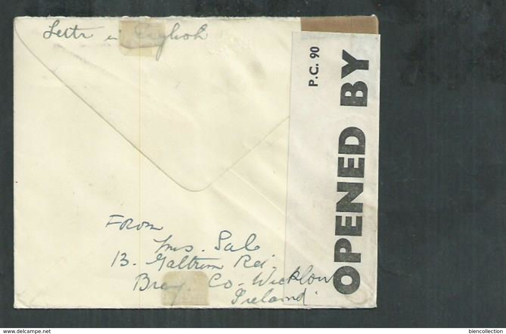 Irlande. Lettre Pour Londres Avec Censure EXAMINER 6379 - Cartas & Documentos