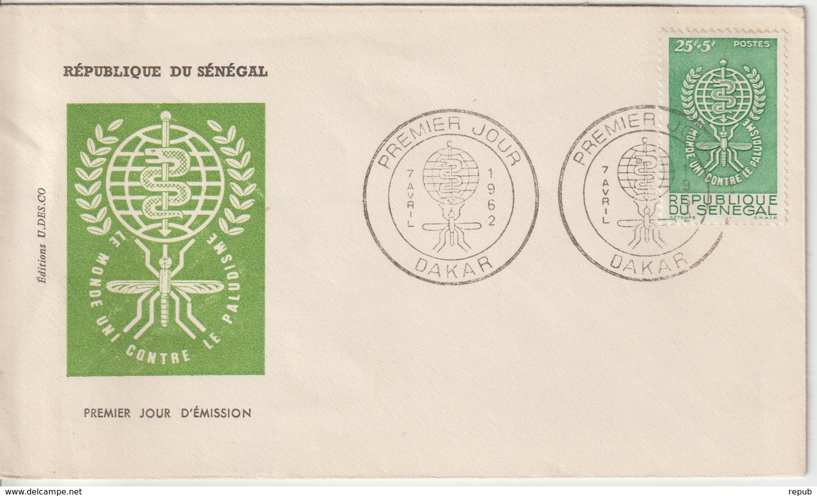 Sénégal FDC 1962 Paludisme 214 - Senegal (1960-...)