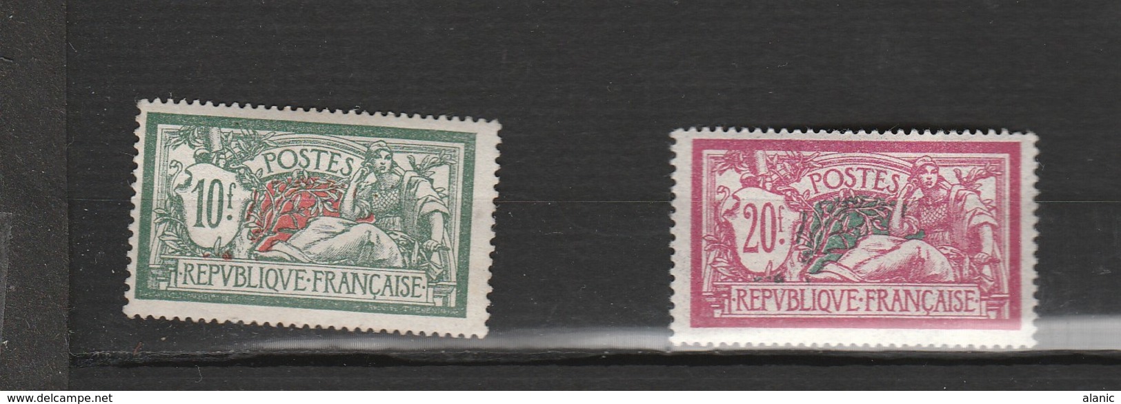 FRANCE N°206* & N°207* PAIRE MERSON TRACE CHARNIERE PROPRES - Neufs