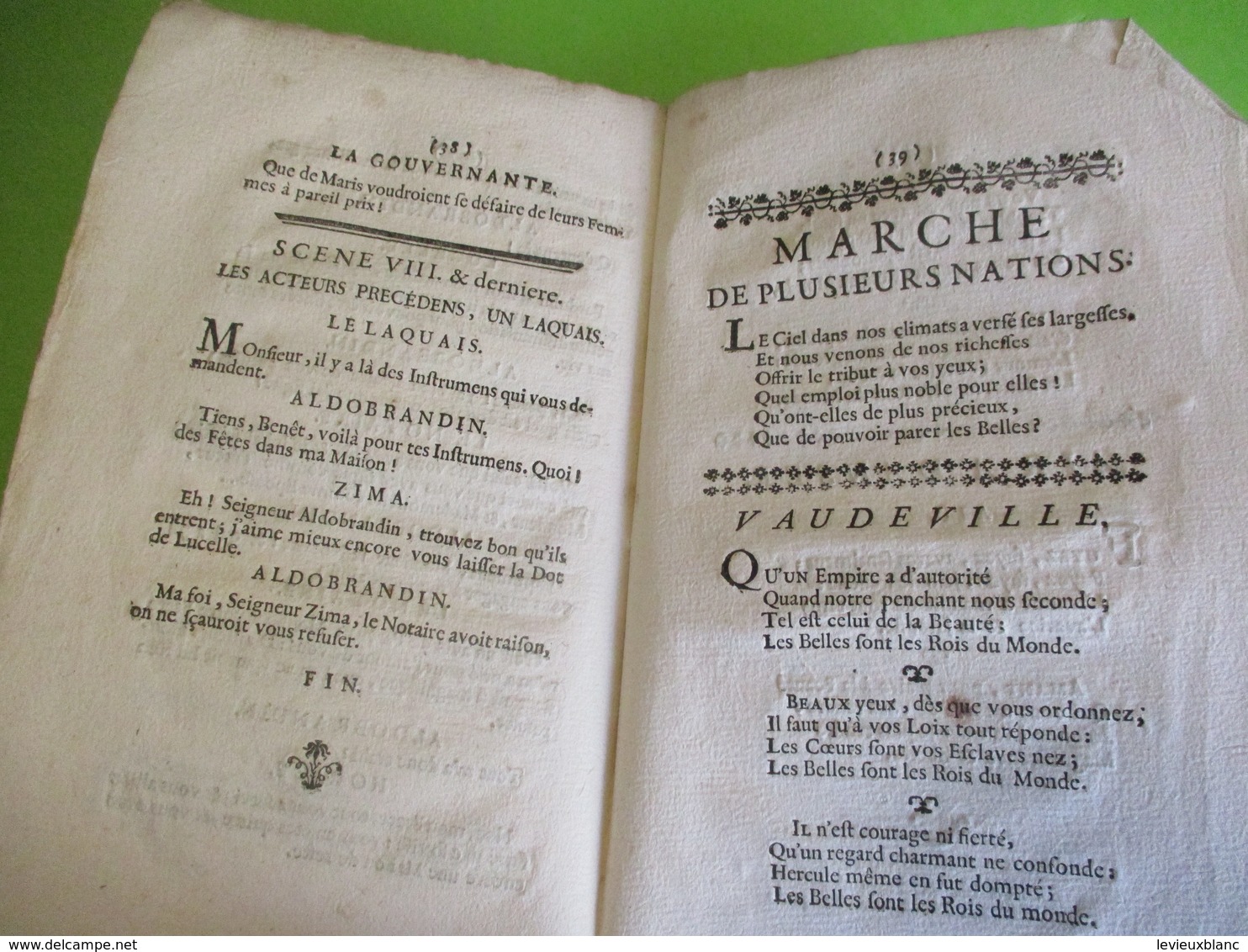 Fascicule Théâtre/ " Le MAGNIFIQUE"/ par MONSIEUR***/ Comédie en deux actes avec un divertissement/1750  FAT11