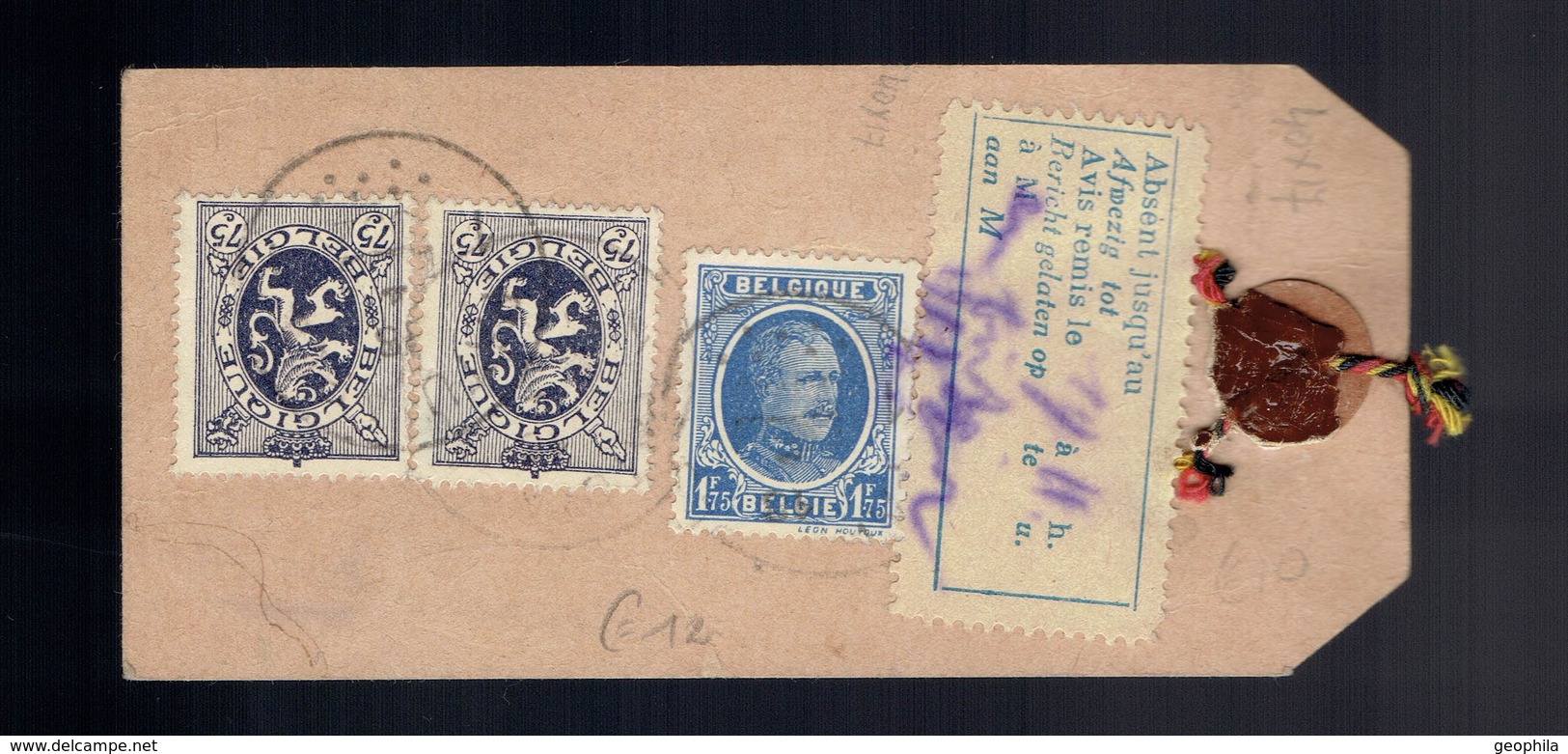 COB 275 + 278 X 2 / Étiquette Échantillon ( Bijoux )  Paturages => Bruxeles " /Absent / Avis Remis " - Lettres & Documents