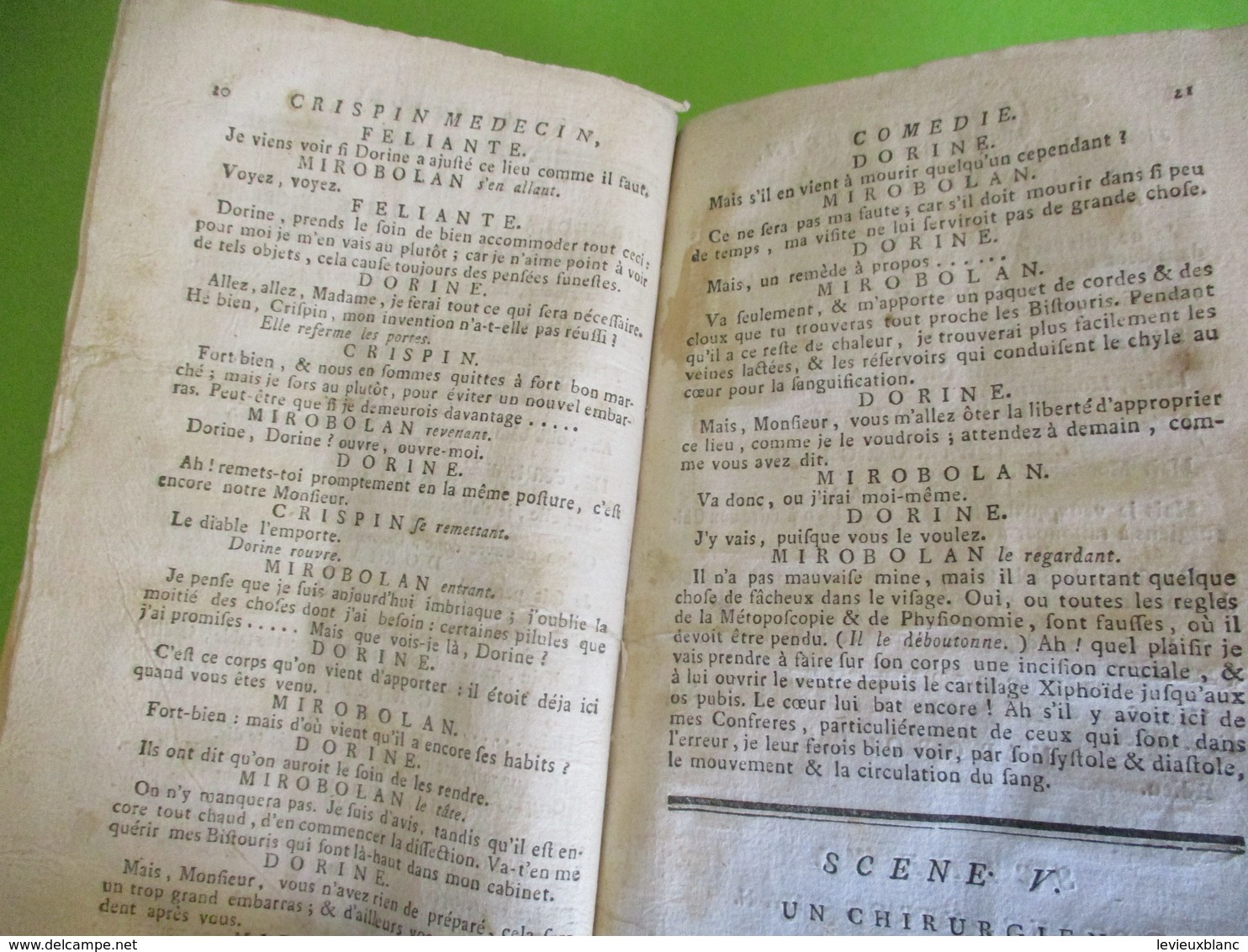 Fascicule Théâtre/ " CRISPIN Médecin"/ M de HAUTEROCHE/ Comédie en trois  actes et en prose/1770  FAT12