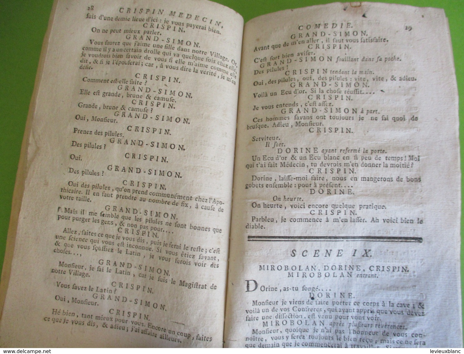 Fascicule Théâtre/ " CRISPIN Médecin"/ M de HAUTEROCHE/ Comédie en trois  actes et en prose/1770  FAT12