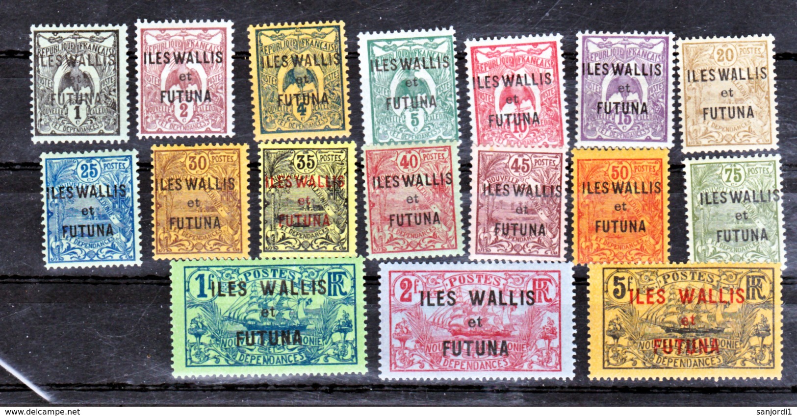 Wallis Et Futuna   1/17 7 Et 9 Non Compté 1NSG 1 Dent Courte Neuf  Avec Charnière Ou Trace De * MH Con Charmela - Unused Stamps
