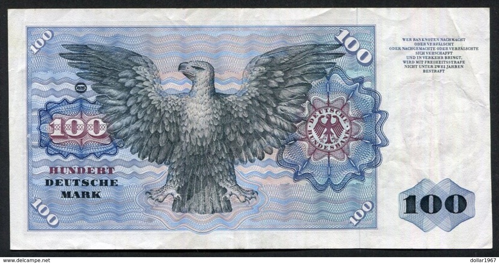 100 Deutsche Mark 2-1-1970 / Bundesbanknote NE - See The 2 Scans For Condition.(Originalscan ) - 100 Deutsche Mark