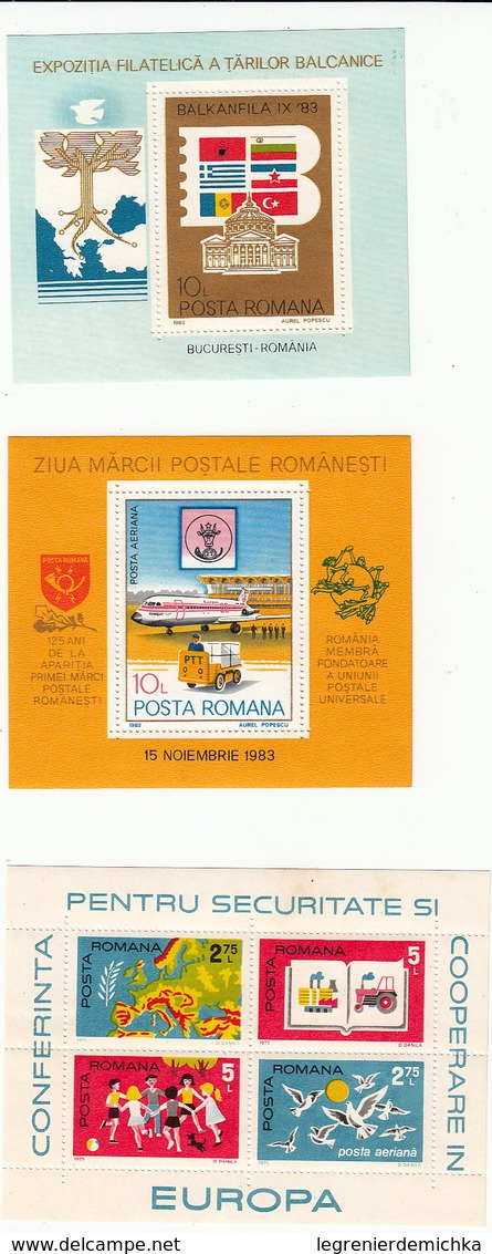 ROUMANIE POSTA ROMANA - LOT De 9 Blocs Neufs Années 1970/1980 - Blocks & Kleinbögen