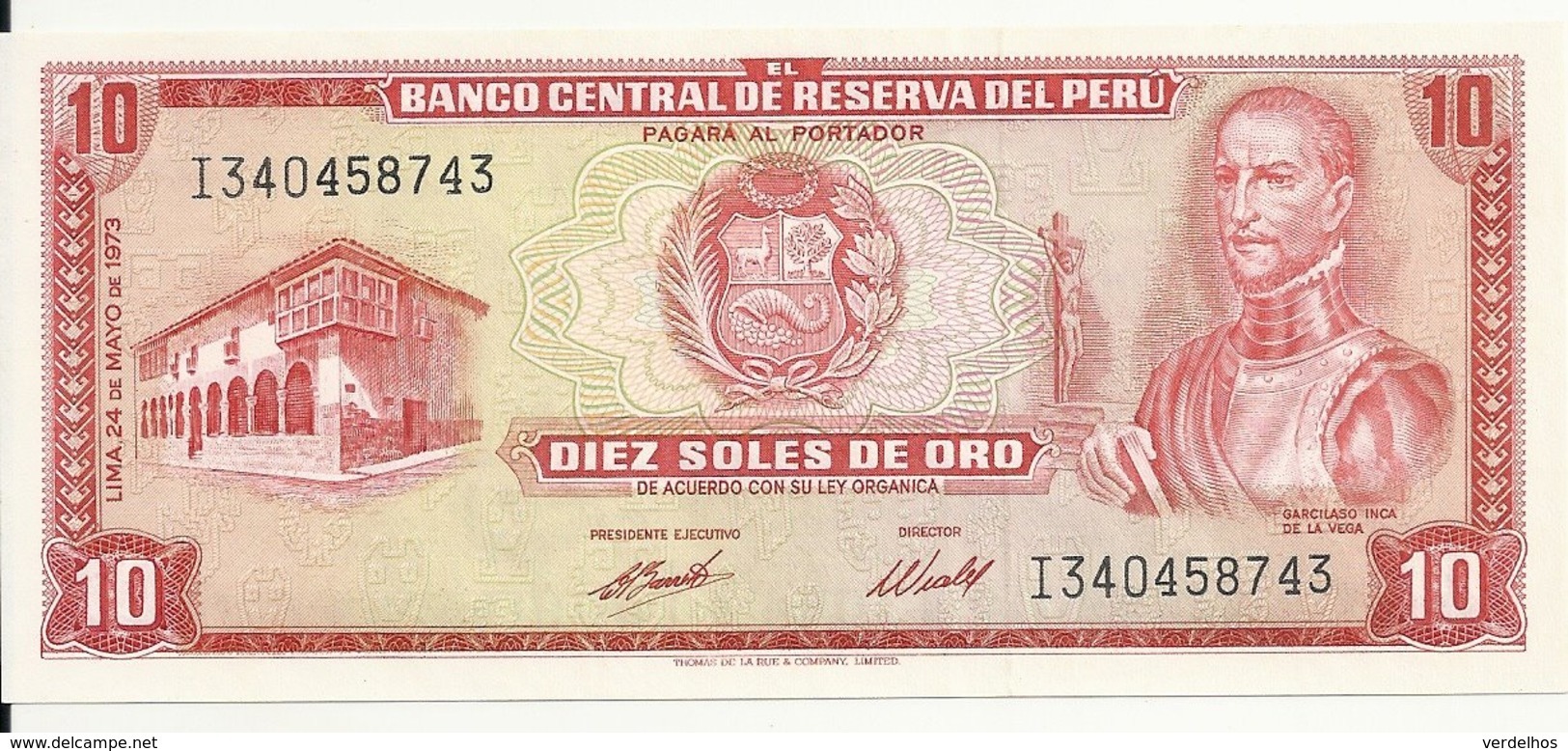 PEROU 10 SOLES DE ORO 1973 UNC P 100 C - Peru