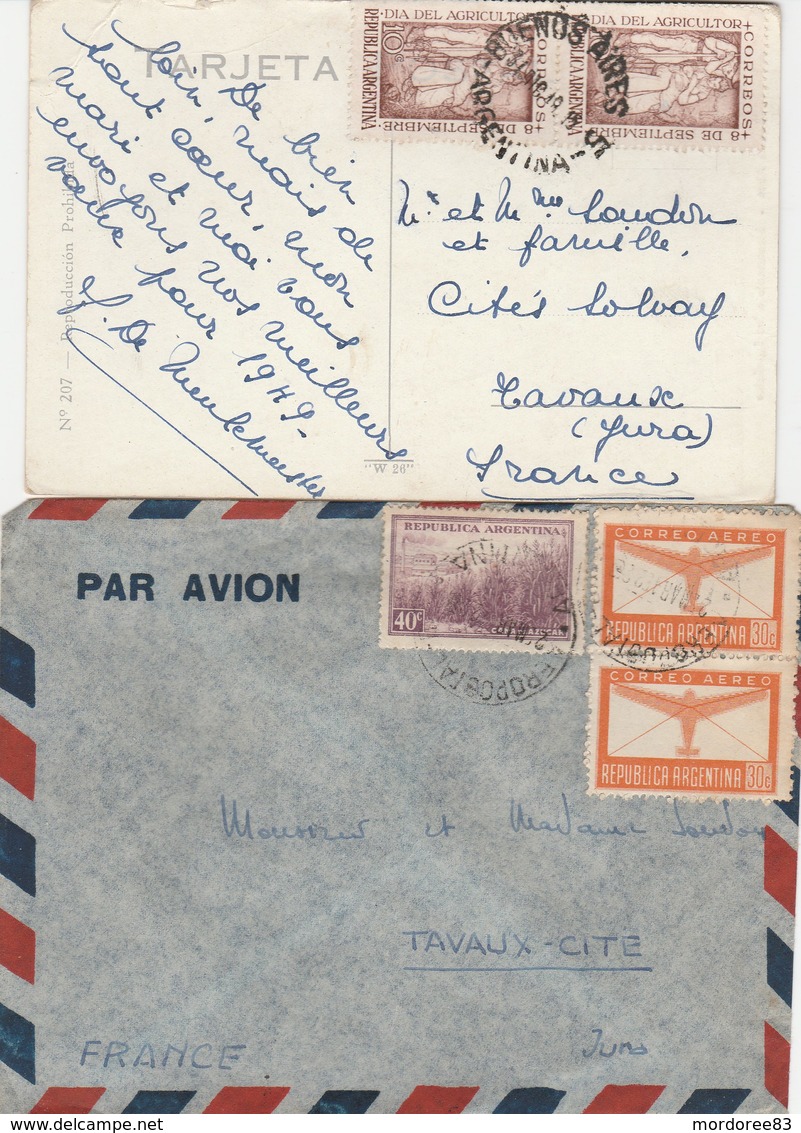 ARGENTINE 4 LETTRES COVER MARCOPHILIE VOIR SEE SCAN FROM FRANCE - Collections, Lots & Series