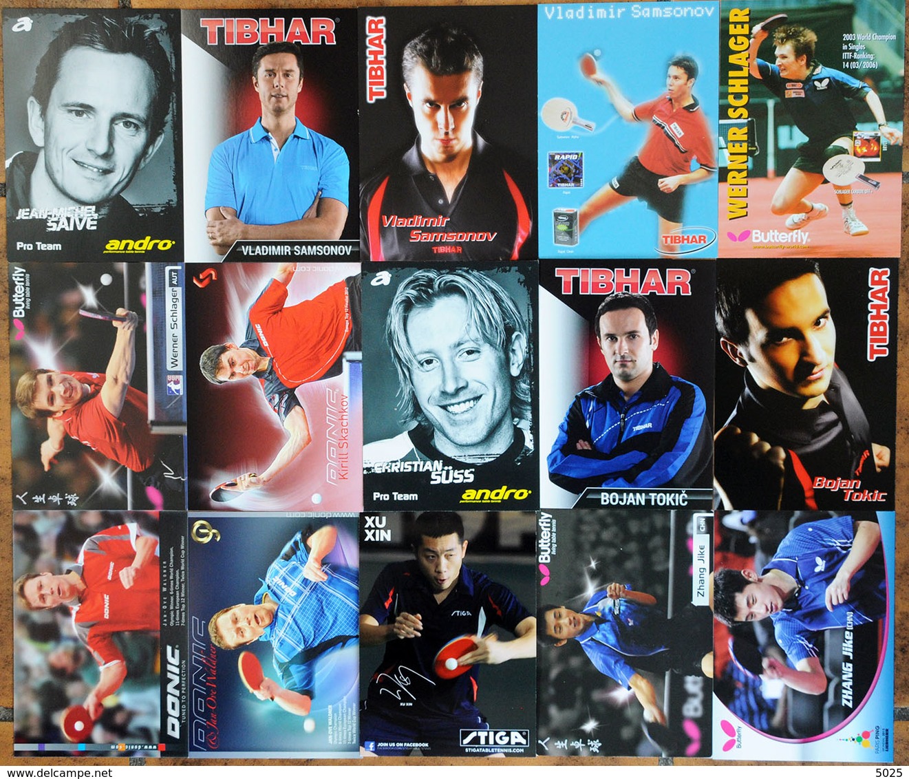 Lots De 15 Cartes Postales De Joueurs - Tennis Table Tischtennis Tavolo - Tafeltennis