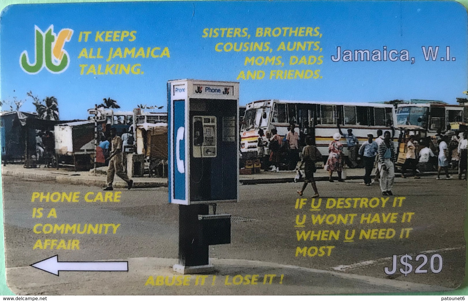 JAMAÏQUE  -  Phonecard  - Abuse It ! Lose It !  -  J $ 20 - Jamaïque