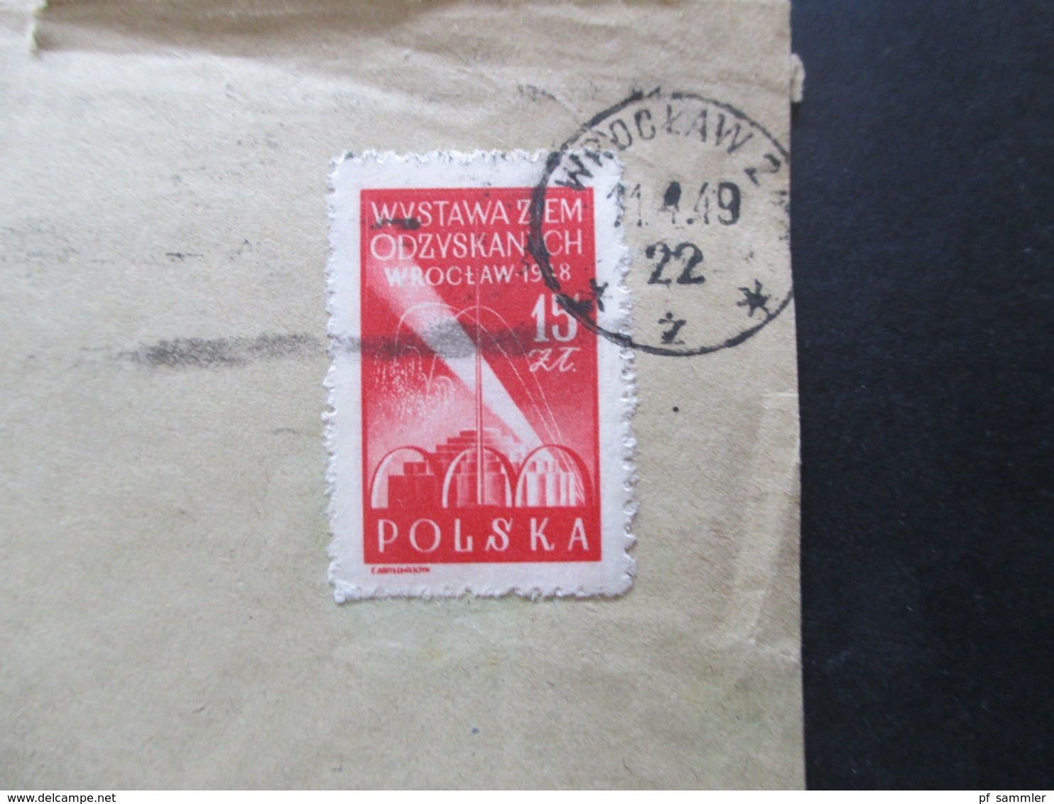 Polen 1948 / 49 Michel Nr. 494 Ausstellung Eingliederung Wiedergewonnener Gebiete Wroclaw Nach Teplice Gesendet - Storia Postale