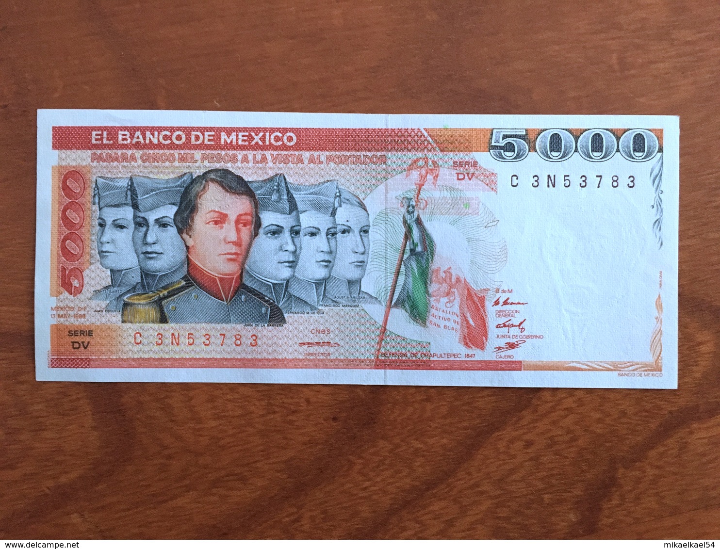 MEXIQUE - 5000 Pesos - Pick 83a - Quatrième Édition, Type 3 - Série DV - Daté Du 13 May 1983 - UNC - Mexique