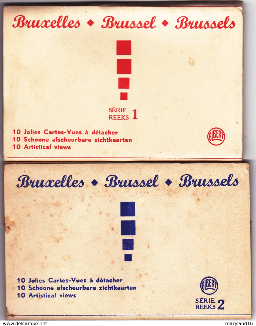 Bruxelles 2 étuis Accordéons  "10 Jolies Cartes-vues à Détacher" Séries 1 & 2 - Loten, Series, Verzamelingen
