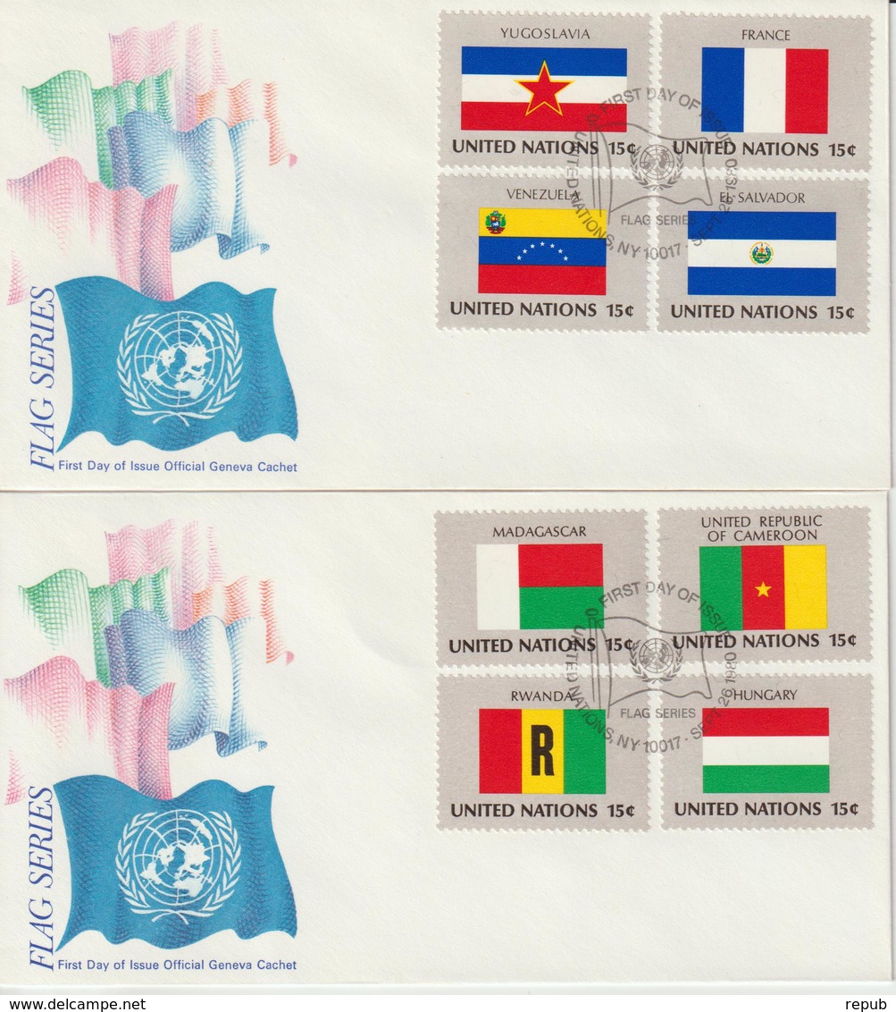 Nations Unies New York FDC 1980 Drapeaux 316-31 - FDC