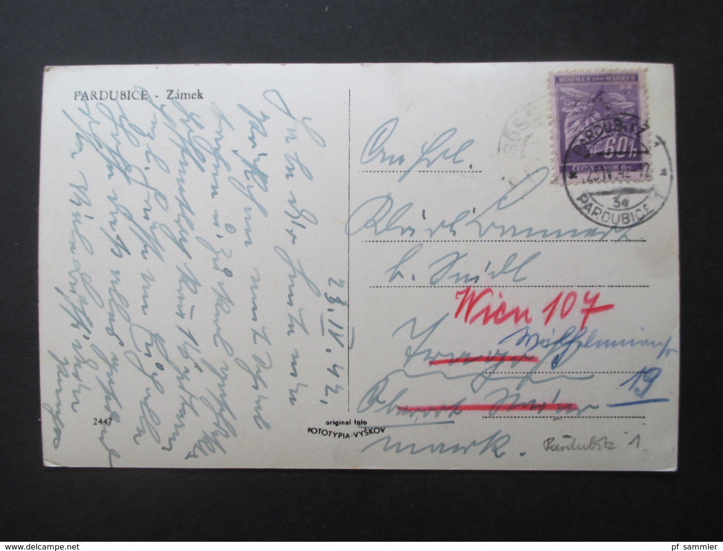 Ansichtskarten Böhmen und Mähren 1942 / 43 viele verschiedene Stempel und Karten! 36 Stück! Auch ein Mitläufer aus 1939