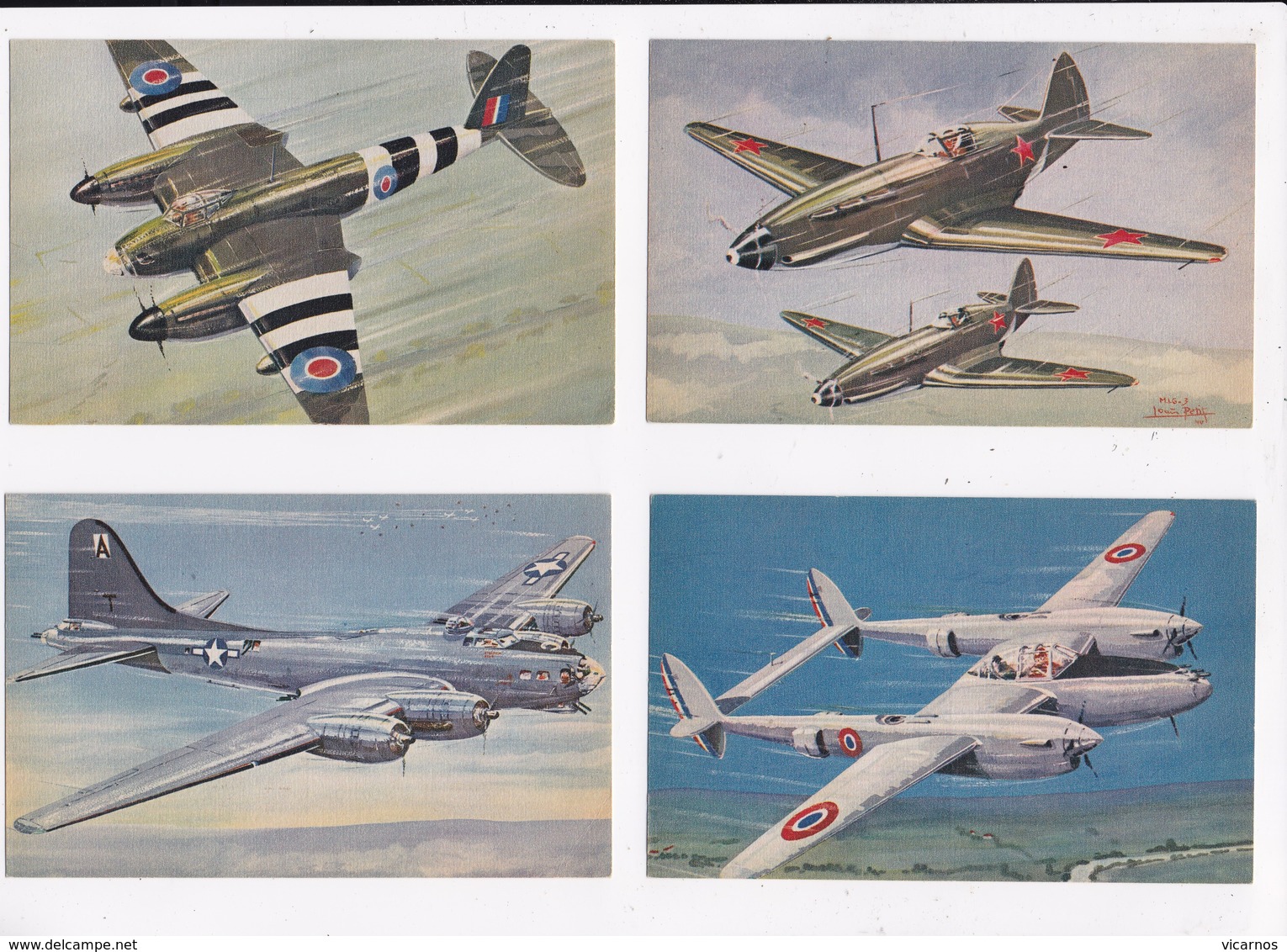 CP ILLUSTRATION AVIATION  Lot De  5 Cartes - 5 - 99 Cartes