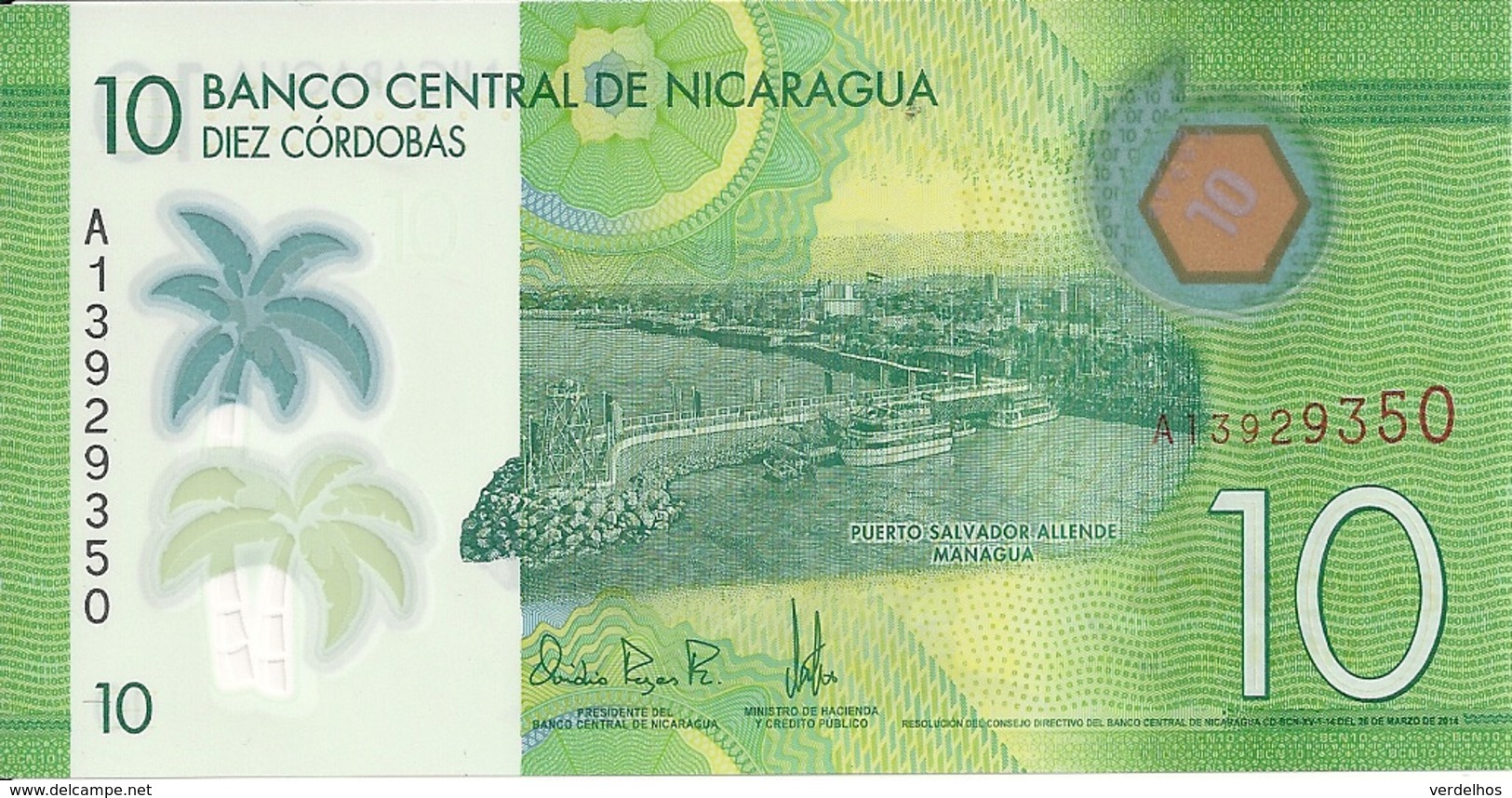 NICARAGUA 10 CORDOBAS 2014-15 UNC P 209 - Nicaragua