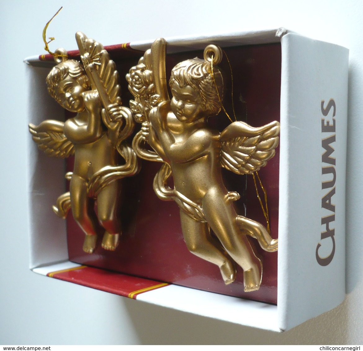 2 Anges à Suspendre Dans Le Sapin - Offert Par CHAUMES - Publicité - 1998 - Suspension - Déco De Noël - Autres & Non Classés