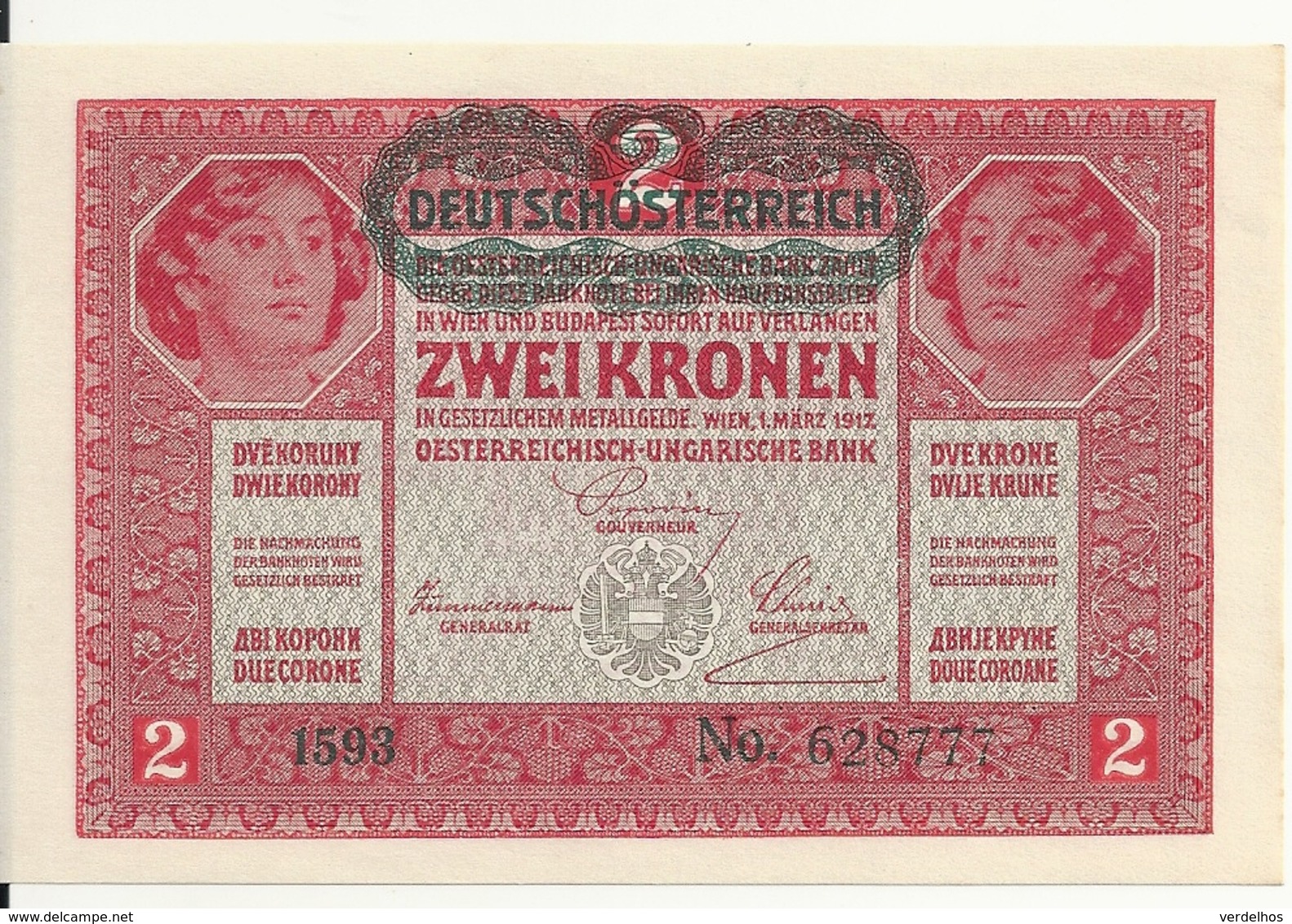 AUTRICHE 2 KRONEN 1917 UNC P 50 - Oesterreich